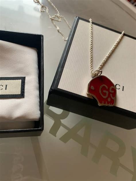 gucci red ghost necklace